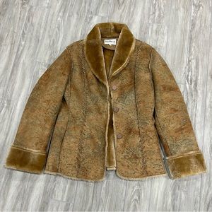 90’s fur trim coat